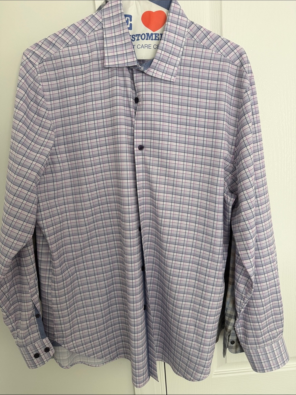 Men's Lilac Plaid Dress Shirt - Classic Button-Down
